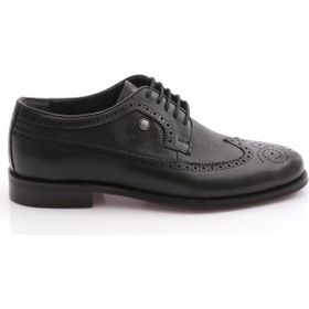 DGN 1074 Oxford Bağcıklı Siyah Erkek Klasik Ayakkabı