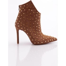 DGN 1135 Taba Süet Kadın Topuklu Bot