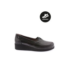 DGN 157-23Y Siyah Kadın Lastik Detaylı Comfort Ayakkabı