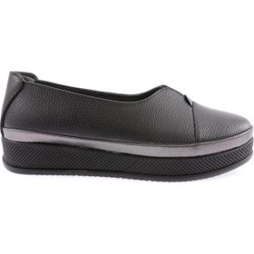 DGN 170 Siyah Kadın Kalın Taban Comfort Ayakkabı