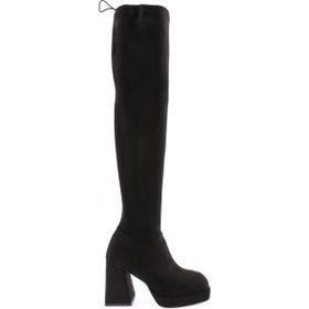 DGN 1900 Kadın Strech Detaylı Fermuarlı Knee High Topuklu Çizme