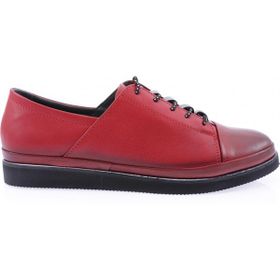 DGN 196 Kırmızı Kadın Kalın Taban Bağcıklı Comfort Ayakkabı