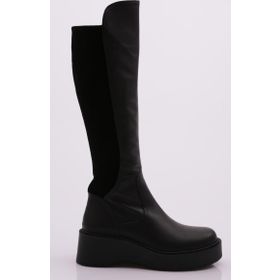 DGN 22535-22K Kadın Kalın Taban Fermuarlı Knee High Çizme