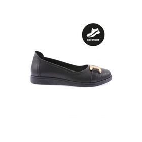 DGN 2353 Siyah Tokalı Kadın Comfort Ayakkabı