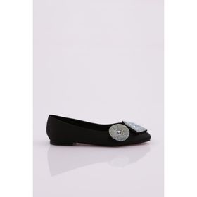 DGN 3030-424 Siyah Saten Kadın Babet
