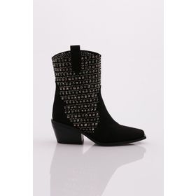DGN 3305 Siyah Süet Kadın Western Bot