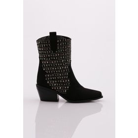 DGN 3305 Siyah Süet Kadın Western Bot