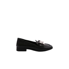 DGN 3355 Siyah Kadın Loafer Ayakkabı