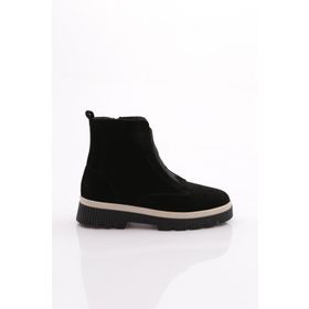 DGN 3752 Siyah Kadın Lastik Detaylı Bilek Bot