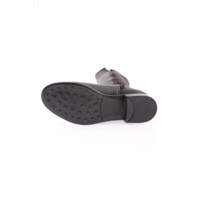 DGN 504 Kadın Arkası Stretch Yanı Fermuarlı Knee High Flats Çizme
