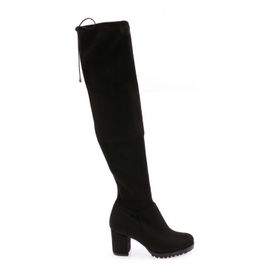 DGN 5400 Kadın Strech Detaylı Fermuarlı Knee High Topuklu Çizme