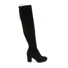 DGN 5400 Kadın Strech Detaylı Fermuarlı Knee High Topuklu Çizme