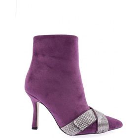 DGN 5725-424 Mor Çarpaz Taş Detaylı Kadın Topuklu Bot
