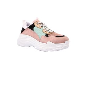 Dgn 61125 Kalın Taban Sneakers Kadın Spor Ayakkabı Pudra