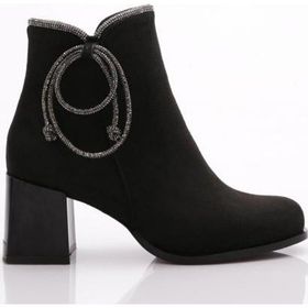 DGN 748 Siyah Topuklu Kadın Bot
