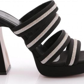 DGN C5125 Kadın Taş Şeritli Topuklu Terlik