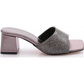 DGN K1034 Kadın Kadeh Topuklu Taş Süslemeli Topuklu Terlik