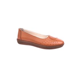 DGN P11 Taba Anatomic Footwear Deri Kadın Babet