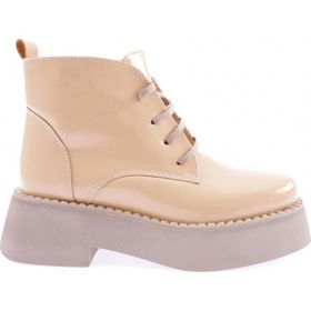 DGN PM483-K1903-22K Nude Önden Bağcıklı Yuvarlak Burun Kalin Taban Kadın Bot
