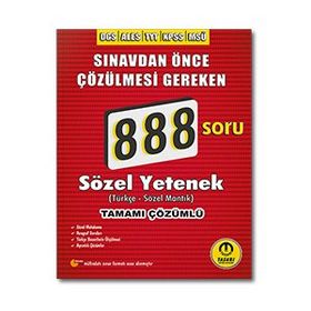 DGS ALES 888 Sözel Yetenek Video Çözümlü Soru Bankası