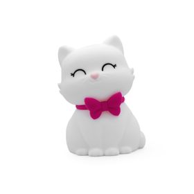 Dhink Kedi Tosh Silikon 14x10x9 cm Beyaz Gece Lambası
