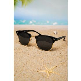 Di Caprio DC2037GUN Unisex Siyah Gold Clubmaster Polarize Camlı Güneş Gözlüğü