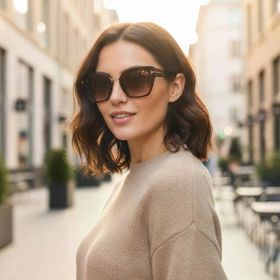 Di Caprio DC2167BRWN Kahverengi Bold Cat Eye Kadın Güneş Gözlüğü