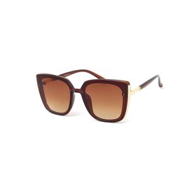 Di Caprio DC3151BRWN Kahverengi Gold Kare Model Cat Eye Kadın Güneş Gözlüğü