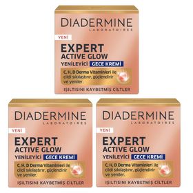 Diadermine Expert Active Glow Kırışıklık Karşıtı 3x50 ml Gece Kremi