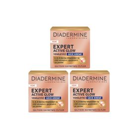 Diadermine Expert Active Glow Kırışıklık Karşıtı 3x50 ml Gece Kremi