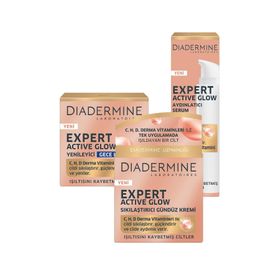 Diadermine Expert Active Glow Sıkılaştırıcı 50 ml Gündüz Kremi + 50 ml Gece Kremi + 40 ml Serum