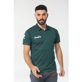 Diadora 1TSR06 Nacce Koyu Yeşil Polo Yakalı Erkek T-Shirt