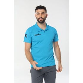 Diadora 1TSR06 Nacce Turkuaz Mavi Polo Yakalı Erkek T-Shirt