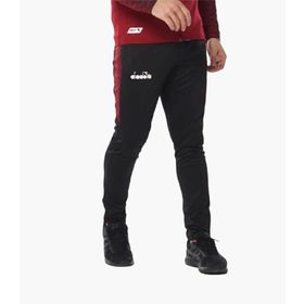 Diadora Ritim Erkek Likralı Siyah Bordo Eşofman Altı