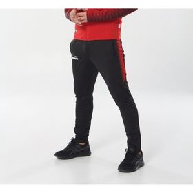 Diadora Ritim Erkek Likralı Siyah Kırmızı Eşofman Altı