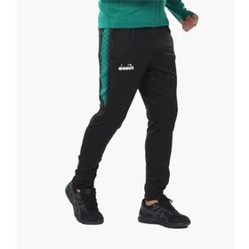 Diadora Ritim Erkek Likralı Siyah-Yeşil Eşofman Altı