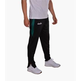 Diadora Ritim Erkek Likralı Siyah-Yeşil Eşofman Altı