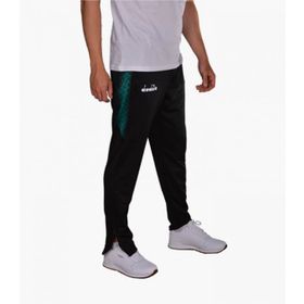 Diadora Ritim Erkek Likralı Siyah-Yeşil Eşofman Altı