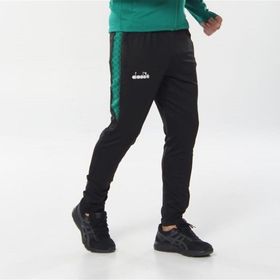 Diadora Ritim Erkek Likralı Siyah-Yeşil Eşofman Altı