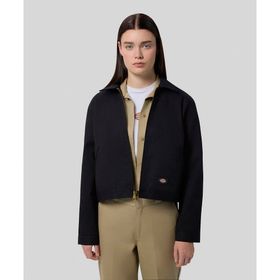 Dickies DK0A879GBLK1-001 Unlined Cropped Eisenhower Jacket Siyah Kadın Ceket