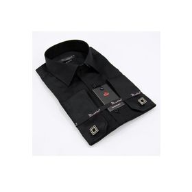 Dicotto 197-6 Siyah 8 Drop Micro Kumaş Kol Düğmeli Slim Fit Erkek Gömlek