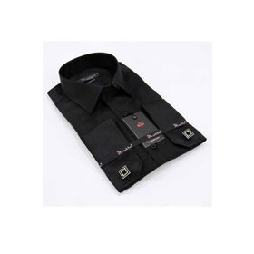 Dicotto 197-6 Siyah 8 Drop Micro Kumaş Kol Düğmeli Slim Fit Erkek Gömlek