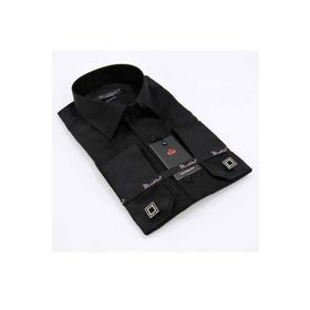 Dicotto 197-6 Siyah 8 Drop Micro Kumaş Kol Düğmeli Slim Fit Erkek Gömlek