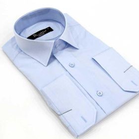 Dicotto Açık Mavi Slim Fit Düz Renk Uzun Kol Erkek Gömlek