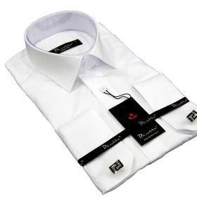 Dicotto Beyaz Micro Kumaş Kol Düğmeli Slim Fit Düz Renk Erkek Gömlek
