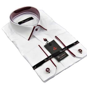Dicotto Bordo Bieli Beyaz Micro Kumaş Kol Düğmeli Slim Fit Erkek Gömlek