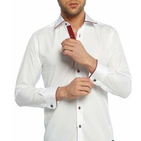 Dicotto Bordo Bieli Beyaz Micro Kumaş Kol Düğmeli Slim Fit Erkek Gömlek