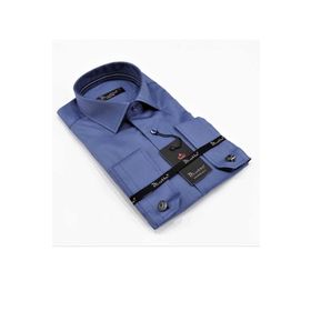 Dicotto İndigo Micro Kumaş Kol Düğmeli Slim Fit Düz Renk Gömlek
