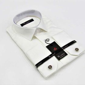 Dicotto Krem Micro Kumaş Kol Düğmeli Slim Fit Düz Renk Gömlek