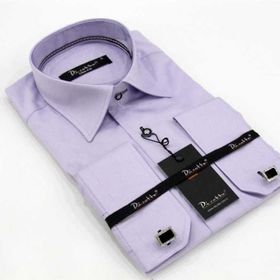 Dicotto Lila Micro Kumaş Kol Düğmeli Slim Fit Düz Renk Gömlek